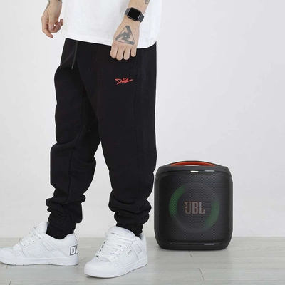 Spodnie Dresowe Diil Regular Small czarne czerwone