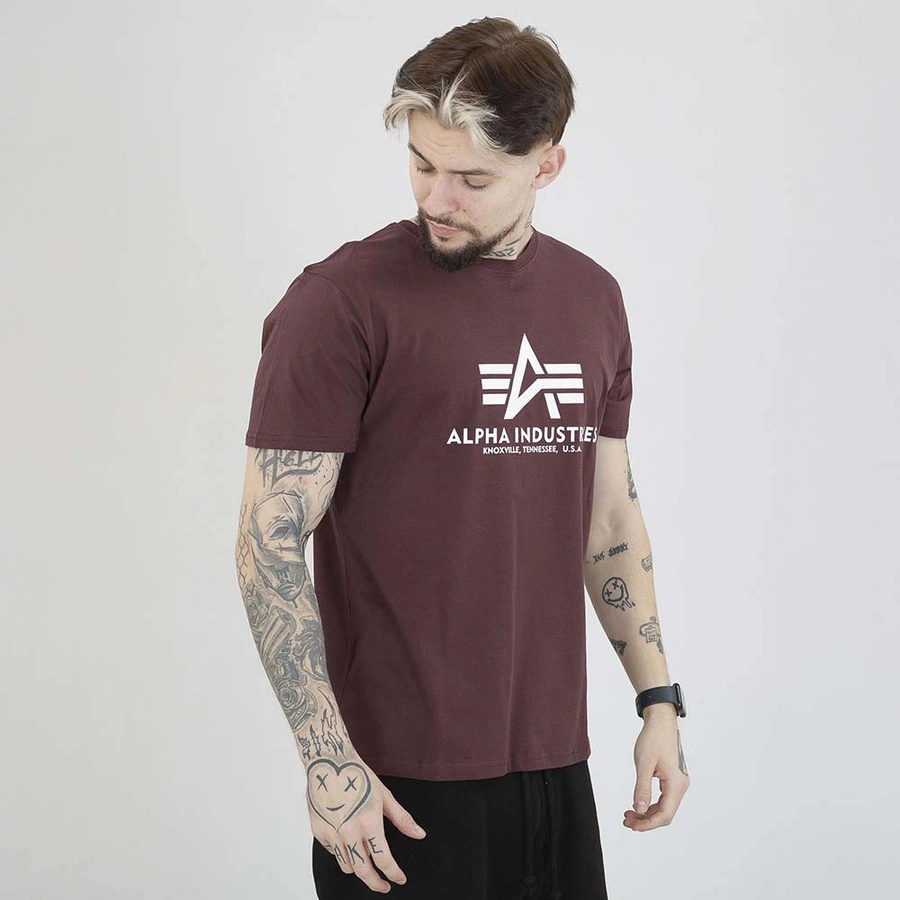 Koszulka Alpha Industries Basic 100501 bordowa