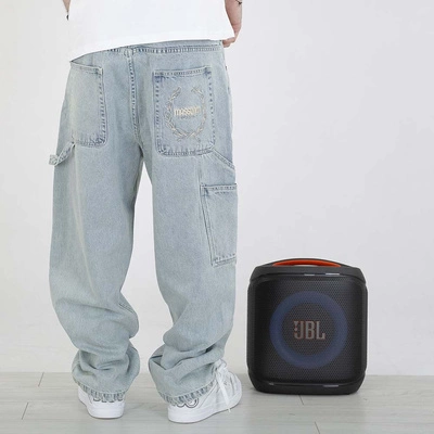 Spodnie Mass Jeans Extra Baggy Fit Crown jasne niebieskie