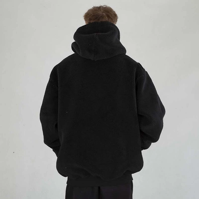 Kurtka Zimowa Mass Hoodie ZIP Patch Teddy czarna