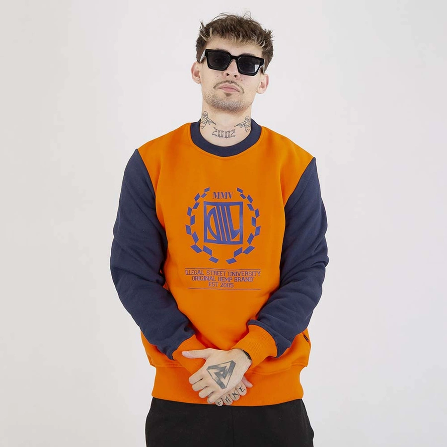 Bluza Diil Crewneck Laur Double pomarańczowa granatowa