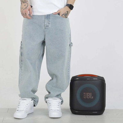 Spodnie Mass Jeans Extra Baggy Fit Crown jasne niebieskie