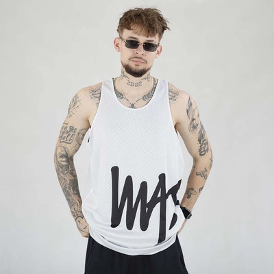Tank Top Mass Signature Patch Mesh biały czarny