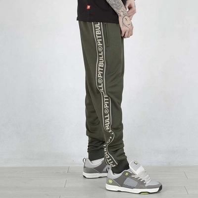 Spdonie dresowe Pit Bull Oldschool Tape Logo Terry Group zgnita zieleń