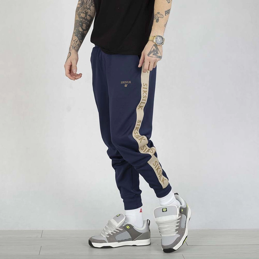 Spodnie dresowe SikSilk SS-26762 Muscle Fit granatowe