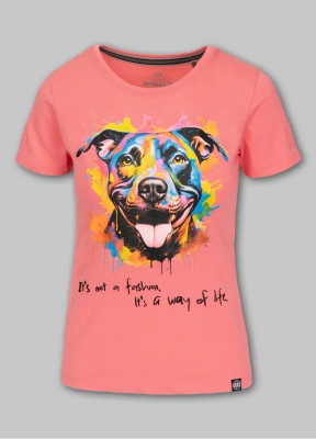 Koszulka Pit Bull Watercolor koralowa