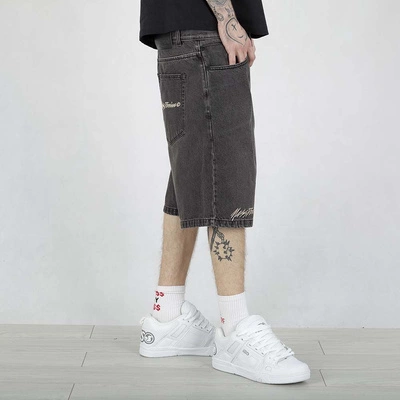 Krótkie Spodenki Mass Baggy Fit Initials Jeans czarne
