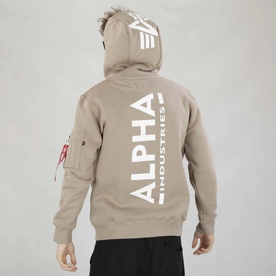 Bluza Alpha Industries Hoodie Back Print 178318 beżowa