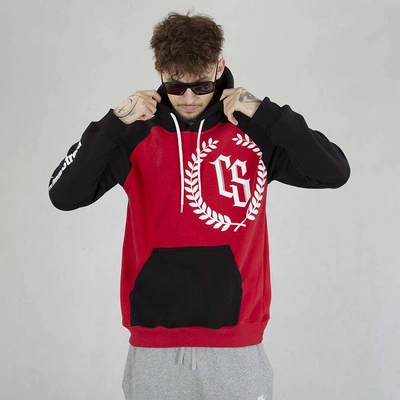 Bluza Hoodie Ciemna Strefa CS Reglan czerwono czarna