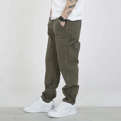 Spodnie Regular Prosto Work ciemne oliwkowe