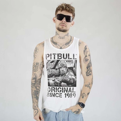 Tank Top Pit Bull Slim Fit Drive biały