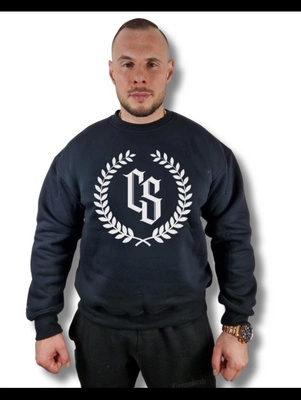 Bluza Crewneck Ciemna Strefa Oversize CS Laur czarna biała