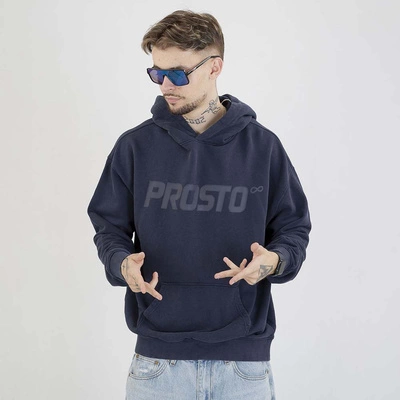 Bluza Prosto Hoodie Big Log sprana granatowa