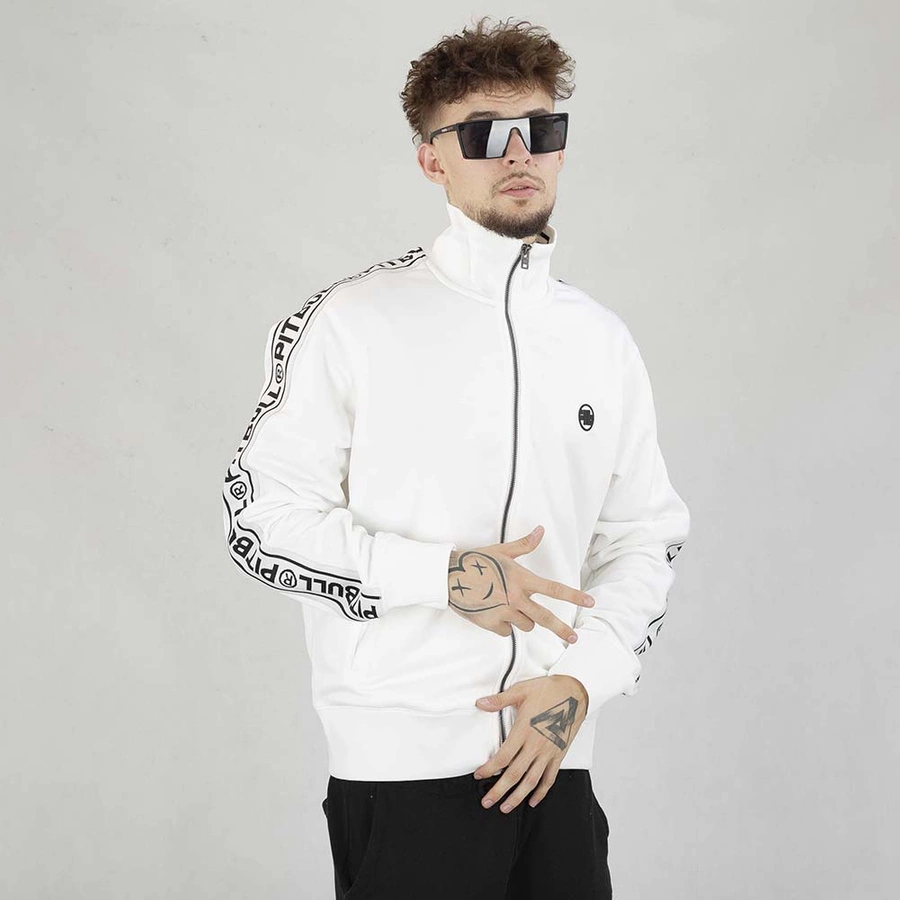 Bluza Pit Bull Crewneck Zip Tape Logo biała