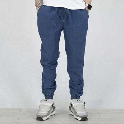 Spodnie Jogger Chada Jeans Haft niebieskie