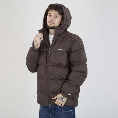 Kurtka Prosto Puffer 404 ciemna brązowa