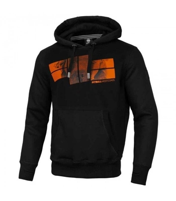 Bluza Pit Bull Hoodie Orange Logo czarna