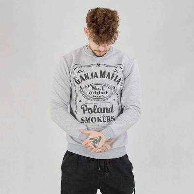 Bluza Crewneck Ganja Mafia Heavy Smokers szara