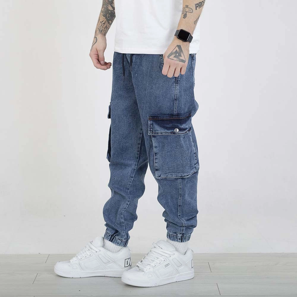 Spodnie Jogger I8 Denim BOY54 Cargo jasne niebieskie