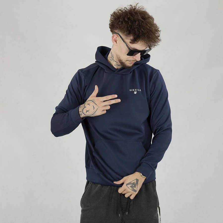 Bluza SikSilk Hodie Essentials Polie SS-26416 granatowa