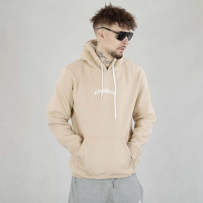 Bluza Hoodie Ciemna Strefa CS Gotyk Logo Back beżowa biała