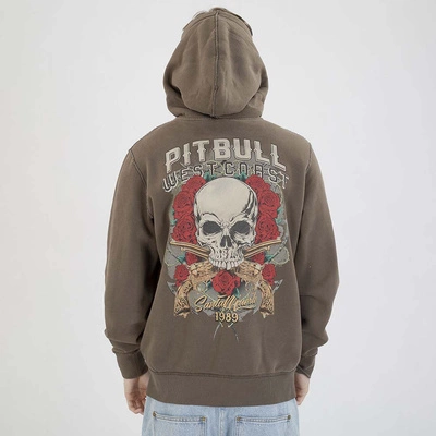 Bluza Pit Bull Hoodie ZIP Santa Muerte szarobrązowa