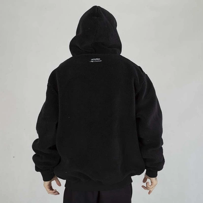 Kurtka Zimowa Mass Hoodie ZIP Patch Teddy czarna