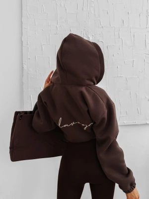 Bluza Olavoga Hoodie ZIP Linos brązowa