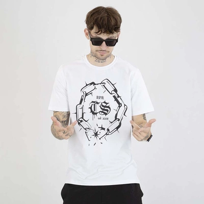 Koszulka Ciemna Strefa Łańcuch Gotyk biała