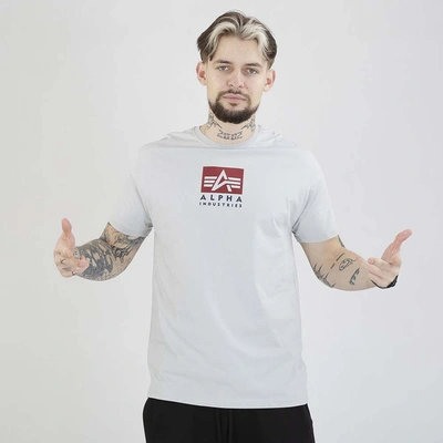 Koszulka Alpha Industries Satin Logo 148513 szara