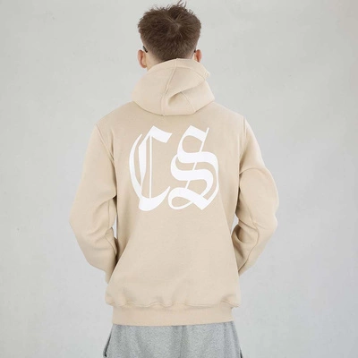 Bluza Hoodie Ciemna Strefa CS Gotyk Logo Back beżowa biała