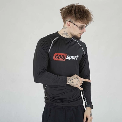 Longsleeve Stoprocent Rashguard Ćpaj Sport Logo czarny