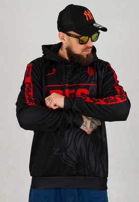 Bluza Dudek P56 Hoodie Lion Football czarno czerwona