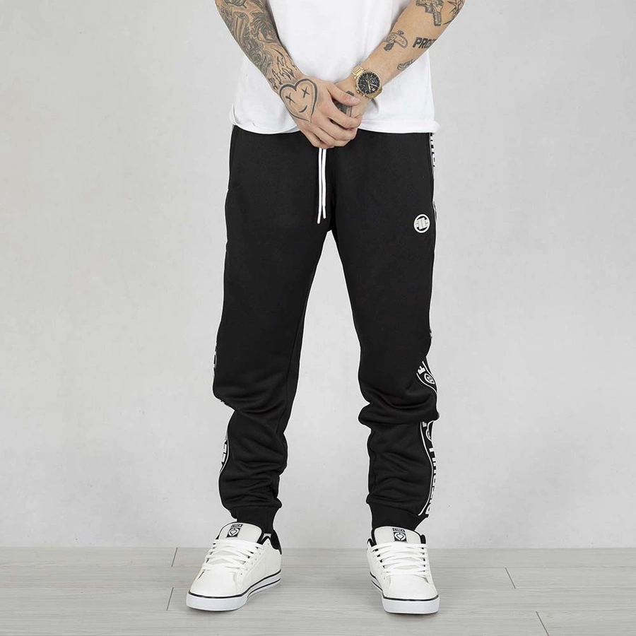 Spodnie dresowe Pit Bull Oldschool Tape Logo czarne