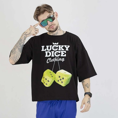 Koszulka Lucky Dice Boxy Front Truck czarno limonkowa