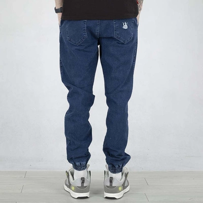 Spodnie Jigga Wear Crown Jogger Jeans Deep niebieskie