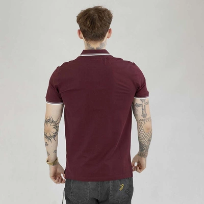 Koszulka Polo Pit Bull Regular Pique Stripes bordowa