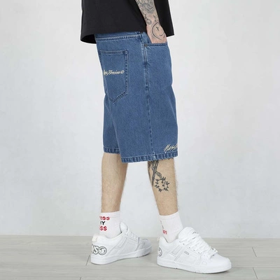 Krótkie Spodenki Mass Baggy Fit Initials Jeans niebieskie