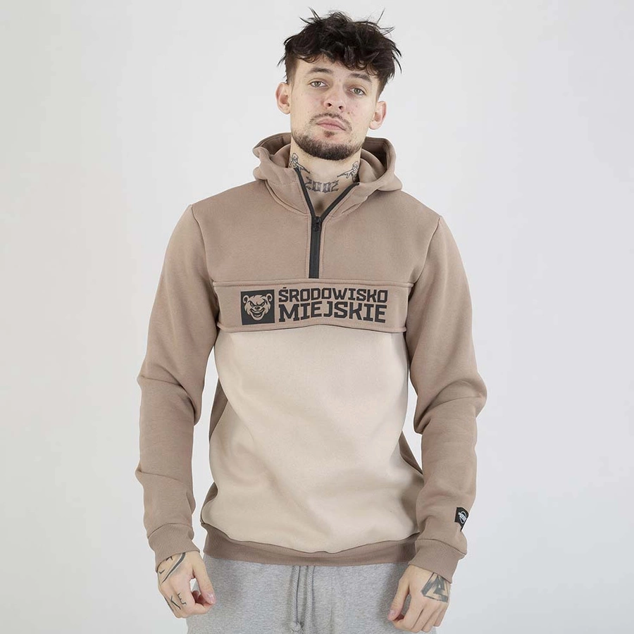 Bluza Środowisko Miejskie Hoodie Essential Bear beżowa kremowa