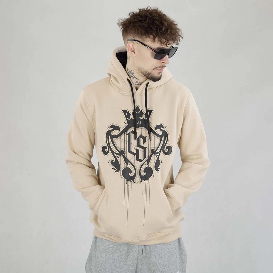 Bluza Hoodie Ciemna Strefa CS Herb beżowa czarna