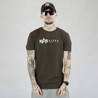 Koszulka Alpha Industries Label 118534 2 Pack czarna oliwka beżowy