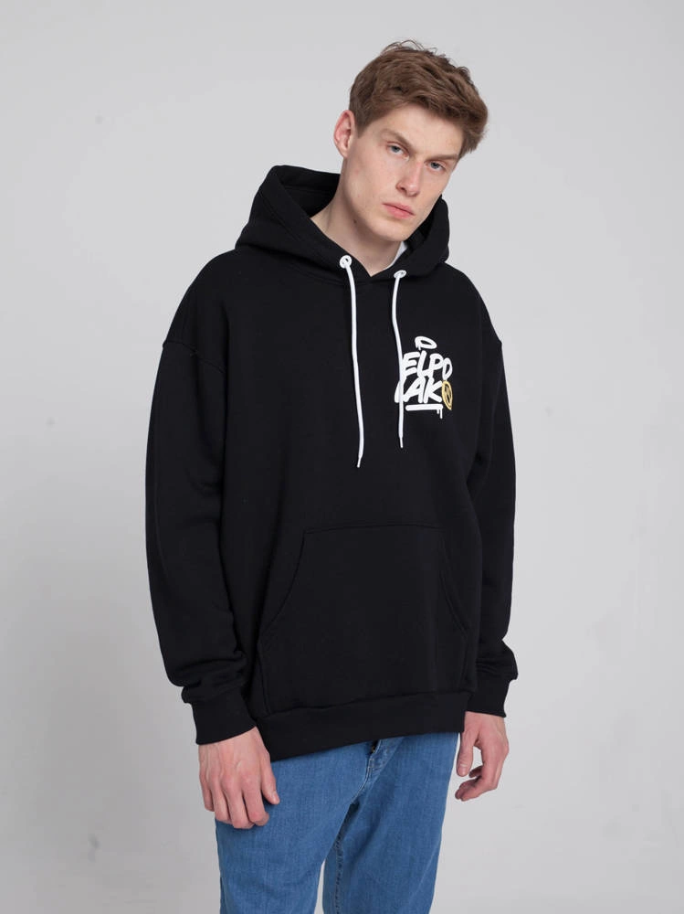 El Polako MIEJSKI TAG Bluza z Kapturem Oversize Czarny