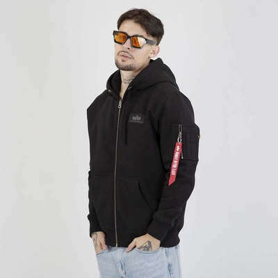 Bluza Alpha Industries Hoodie Zip Back Print 128342 czarna