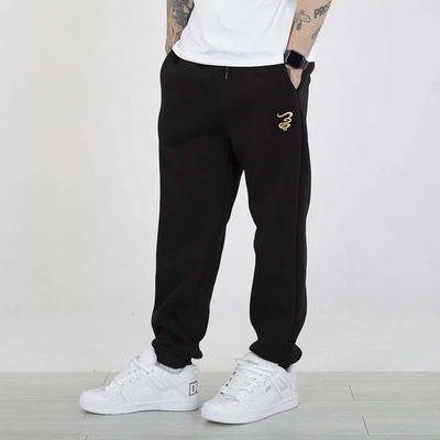 Spodnie dresowe Grube Lolo Dymek Haft czarno złote