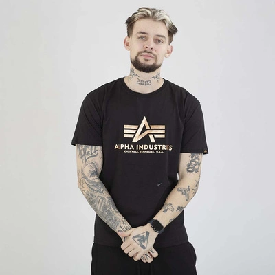 Koszulka Alpha Industries Basic 100501FP czarna złota