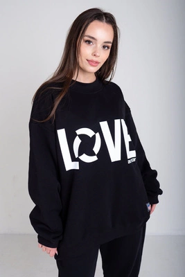 Bluza ATR Wear Oversize Bez Kaptura LOVE Extra czarna