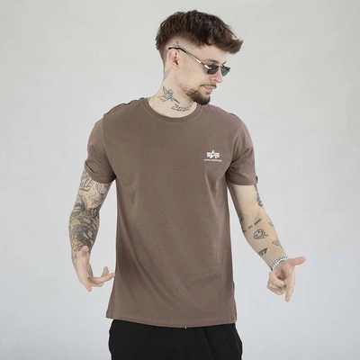 Koszulka Alpha Industries Basic Small Logo 188505 brązowa