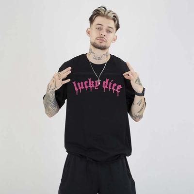 Koszulka Lucky Dice Baggy LD Melt czarna różowa