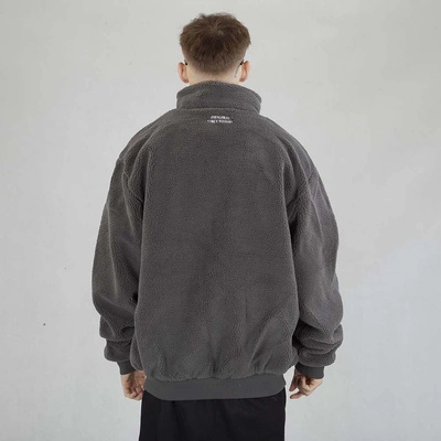 Kurtka Zimowa MASS ZIP Patch Teddy szara