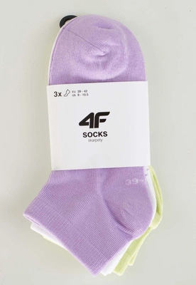 Skiety 4F F276 3-pak białe różowe zielone